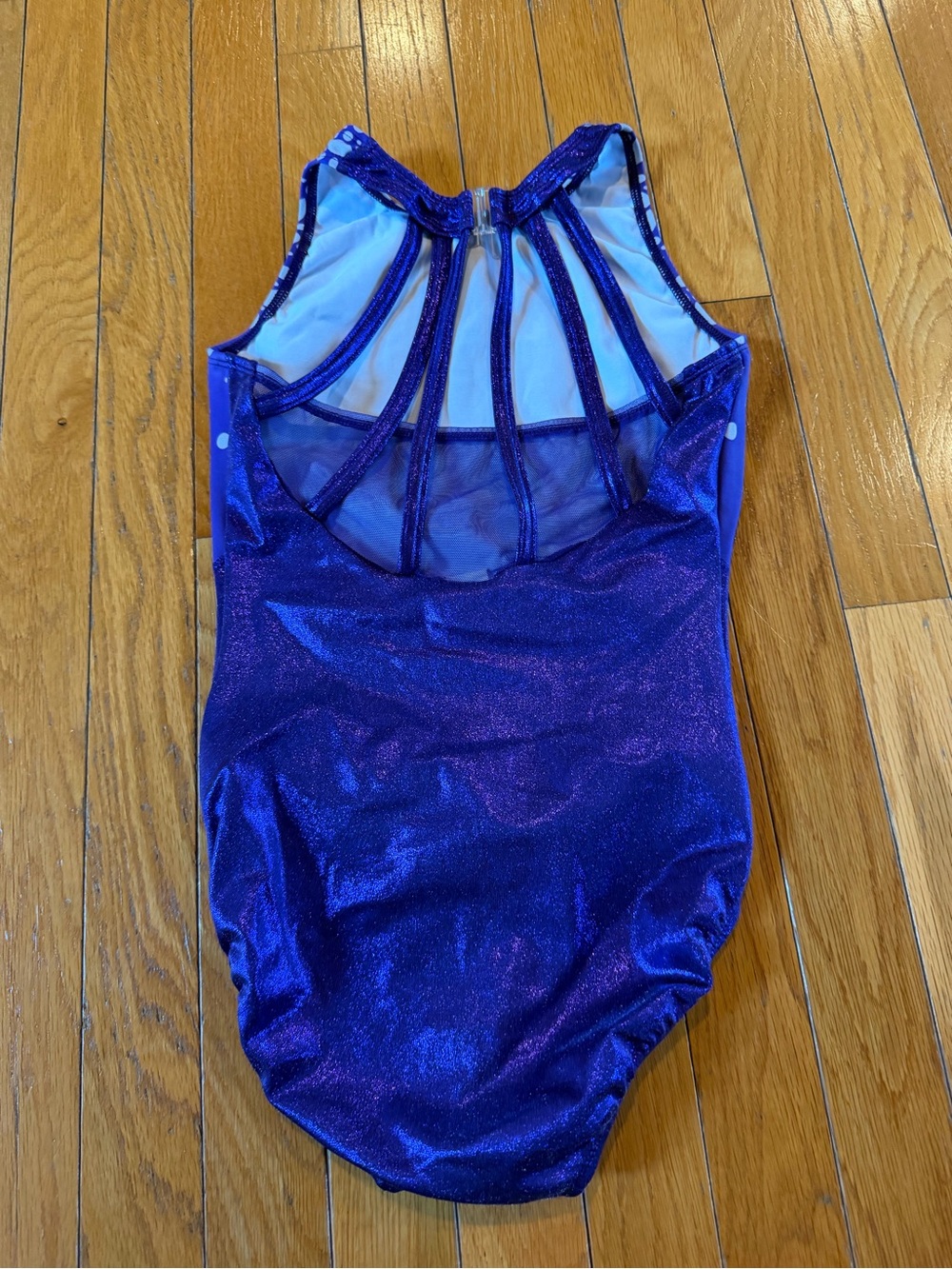 Suni Lee GK Elite Gymnastics leotard purple ombre white teardrops Adult small AS - Picture 4 of 6